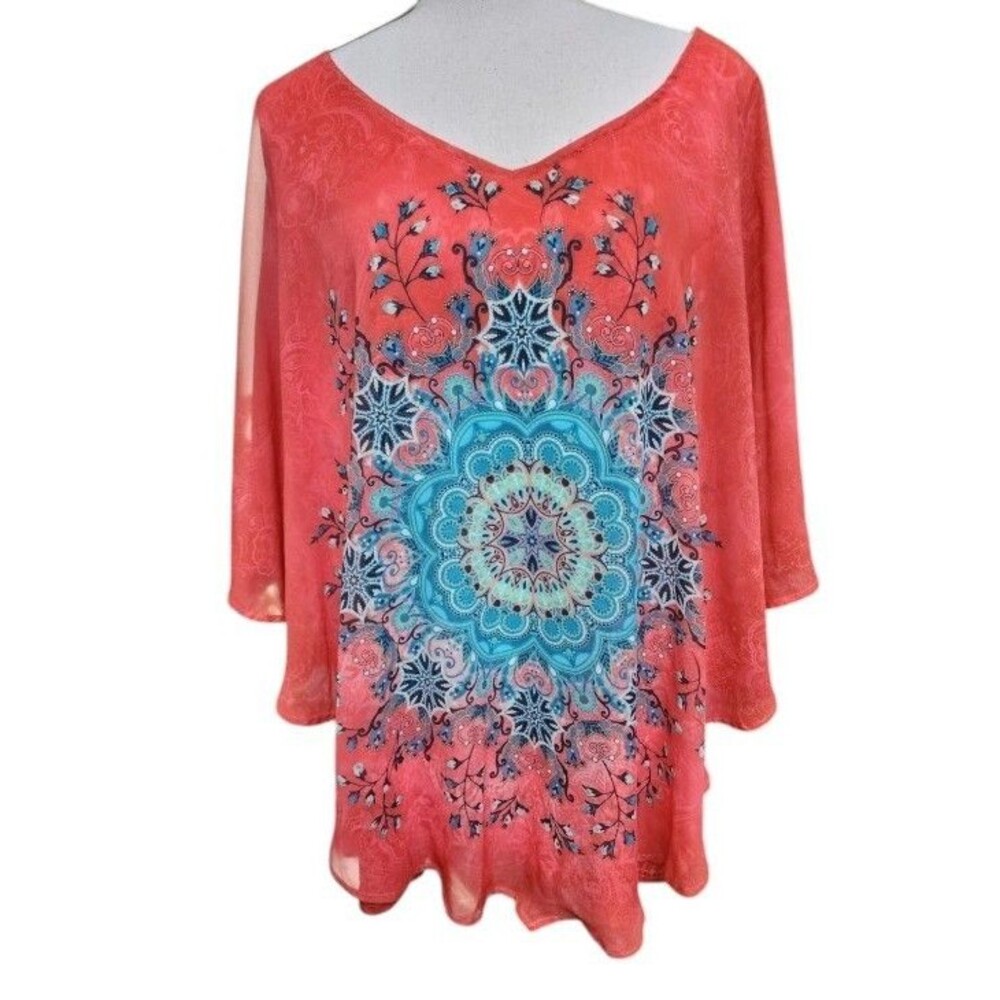 Masseys Mandala Medallion Lined Size 4X Flowy Boho